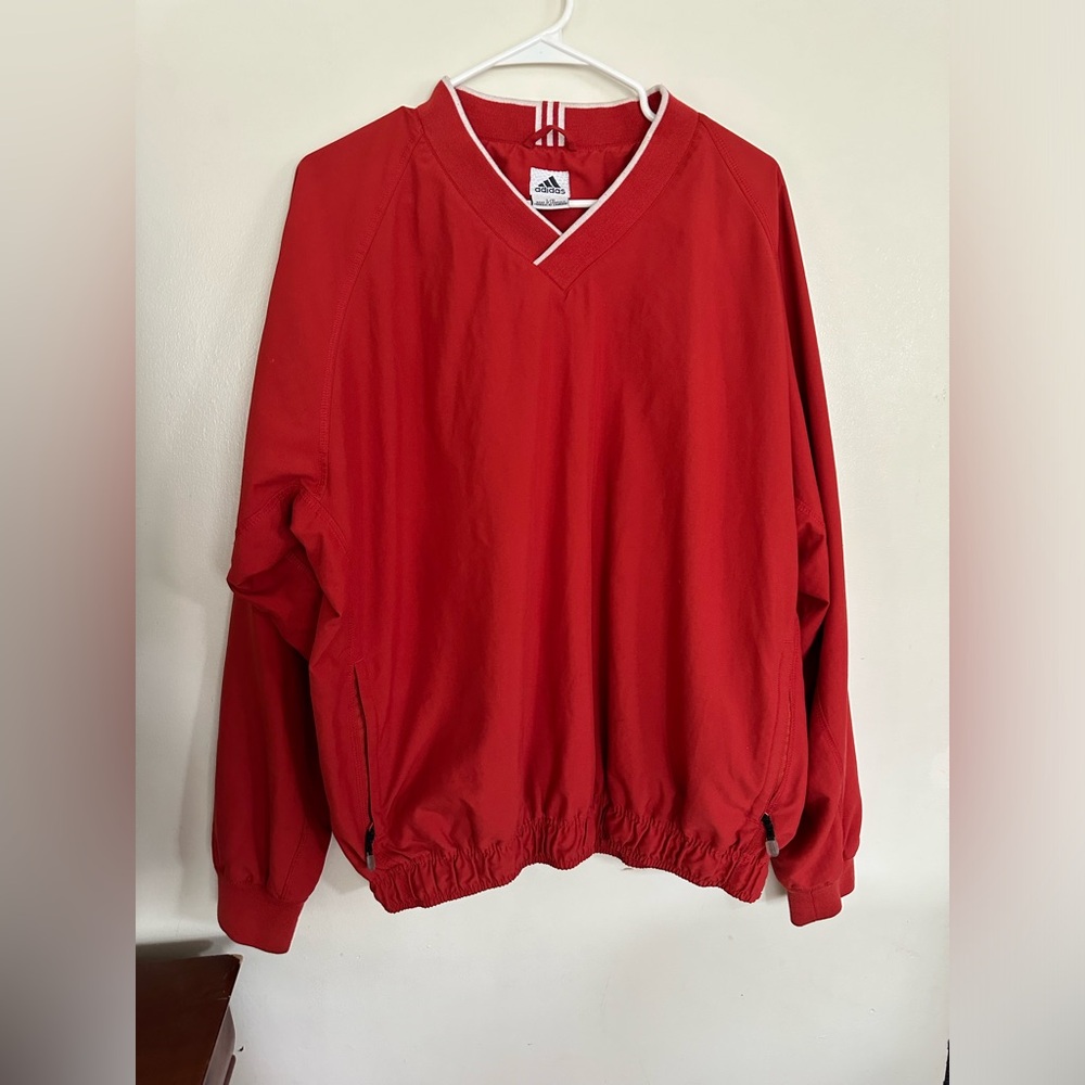 Vintage ADIDAS climashell wind Golf Resort Pullover red jacket size L - Picture 2 of 12